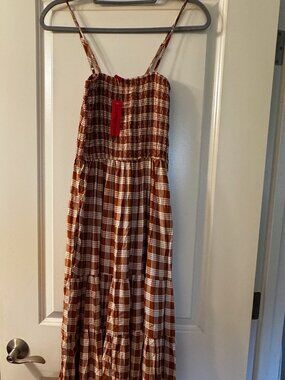Women's Homegrown Brown Palaka Dress - Size Small/Medium